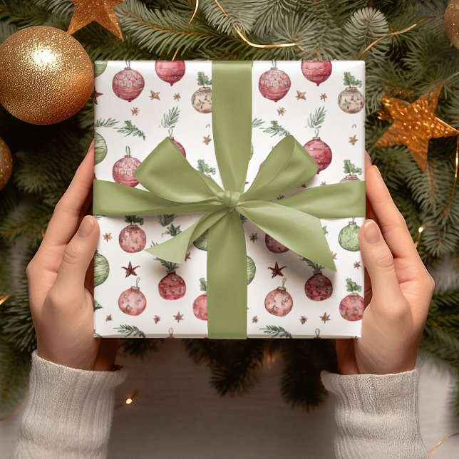 Papel de regalo de adornos de Navidad modernos (Subido por el creador)