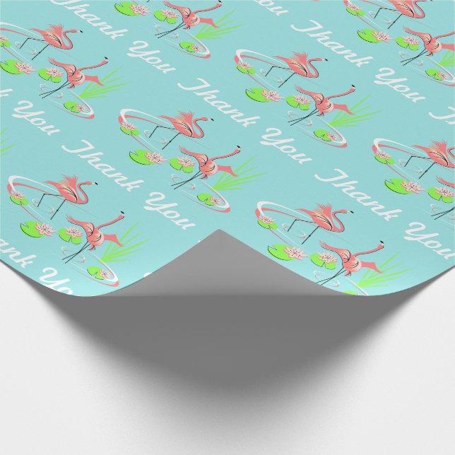 Papel de regalo de agradecimiento Flamingo Fandang (Esquina)