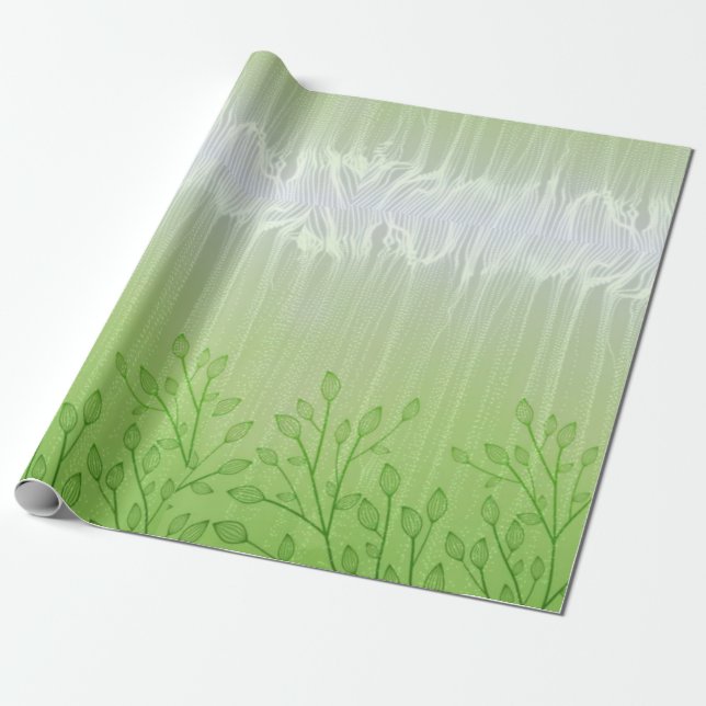 Papel de regalo de agua sueño verde (Desenrollado)