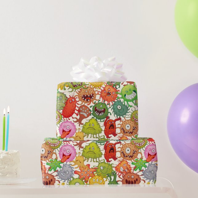 Papel de regalo de alienígenas y monstruos (Regalos de fiesta)