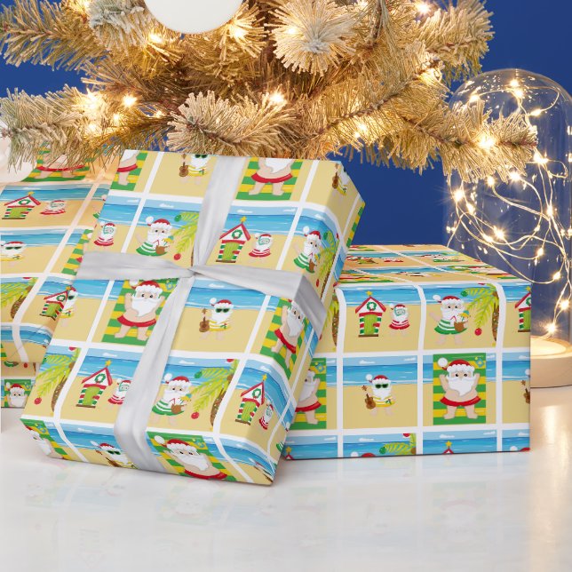 Papel de regalo de Aloha Santa Claus (Vacaciones)