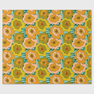 Papel de regalo de amapolas pastel