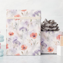 Papel de Regalo de Amapolas y Flores Silvestres en