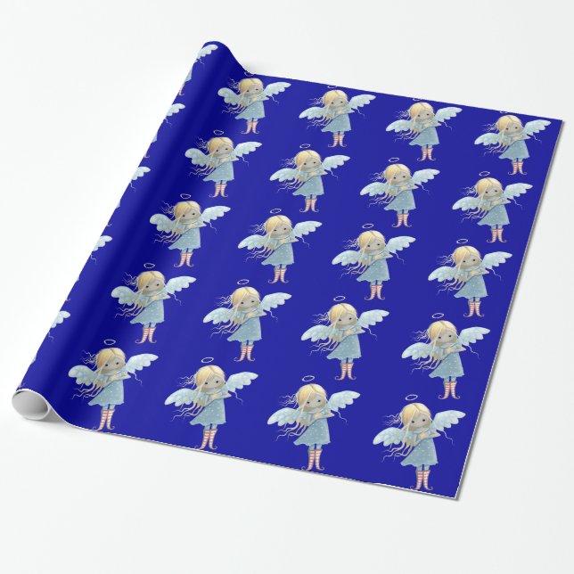 Papel de regalo de ángel de estrella linda (Desenrollado)
