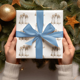 Papel de Regalo de Ángeles Navideños Caprichosos