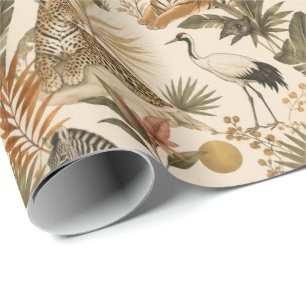 Papel de regalo de animales de safari lindos
