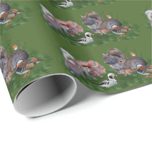 Papel de Regalo de Animales del Bosque