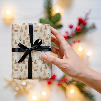 Papel de regalo de animales del bosque de Navidad