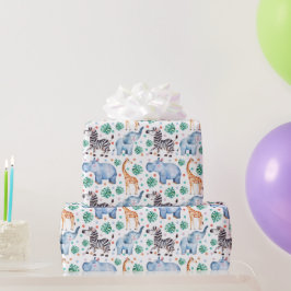 Papel de regalo de animales salvajes de la selva l
