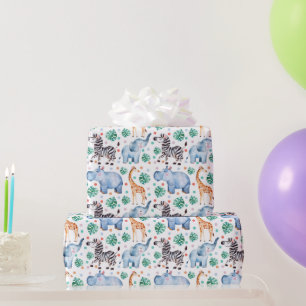 Papel de regalo de animales salvajes de la selva l