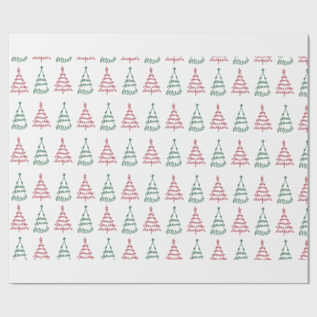 Papel de Regalo de Árbol de Navidad (Superficie plana)