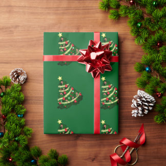 Papel de regalo de árbol de Navidad 