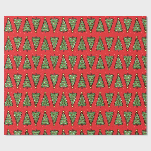 Papel de Regalo de Árbol de Navidad (Superficie plana)
