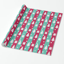 Papel de regalo de árbol de Navidad a rayas
