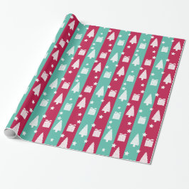 Papel de regalo de árbol de Navidad a rayas