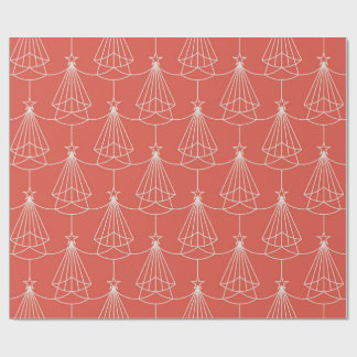 Papel de regalo de árbol de Navidad Art Déco elega