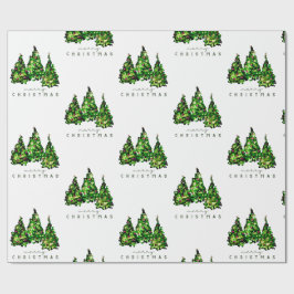 Papel de regalo de árbol de Navidad con diseño de 
