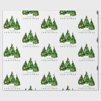 Papel de regalo de árbol de Navidad con diseño de 