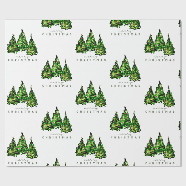 Papel de regalo de árbol de Navidad con diseño de  (Superficie plana)