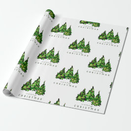 Papel de regalo de árbol de Navidad con diseño de 