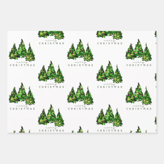 Papel de regalo de árbol de Navidad con diseño de 