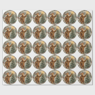 Papel de regalo de árbol de Navidad de Bigfoot