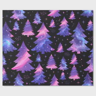 Papel de regalo de árbol de Navidad galáctico