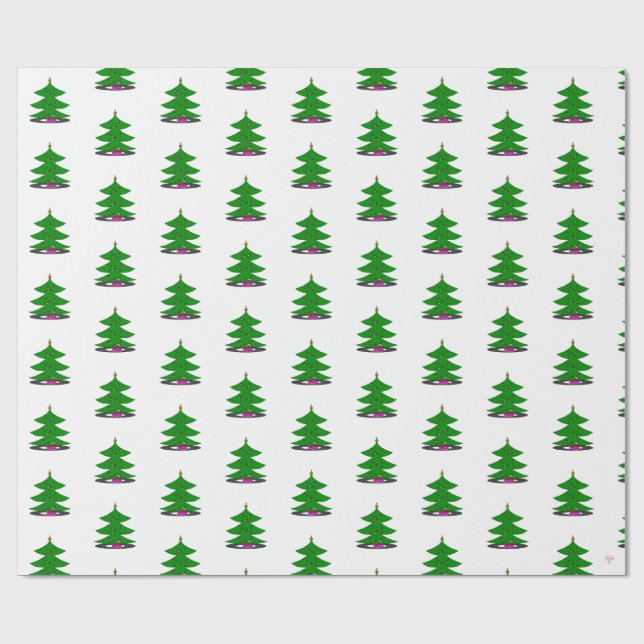 Papel de regalo de árbol de Navidad Jingle Claws (Superficie plana)