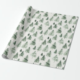 Papel de regalo de árbol de pino del bosque
