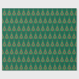 Papel de regalo de árbol pixelado de Navidad