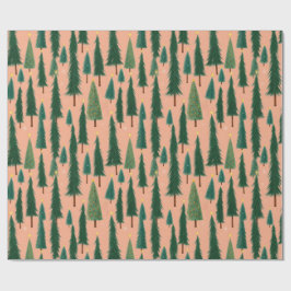Papel de regalo de árbol rosa, papel de envolver m