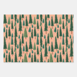 Papel de regalo de árbol rosa, papel de envolver n