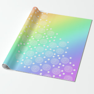 Papel de regalo de arcoíris con círculos divertido