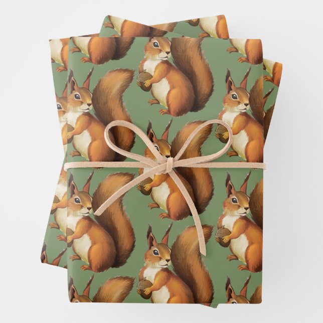Papel de Regalo de Ardilla Amigable del Bosque (In situ)