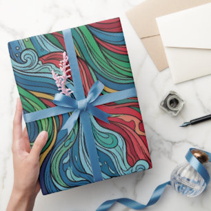 Papel de regalo de arte de cascada de agua abstrac