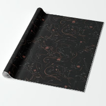 Papel de regalo de arte de línea botánica