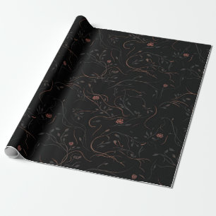 Papel de regalo de arte de línea botánica