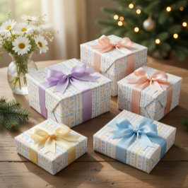 Papel de regalo de arte popular escandinavo