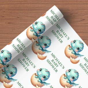 Papel de Regalo de Baby Shower Bebé Dino a punto d