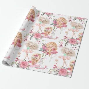Papel de Regalo de Bailarina Rosa