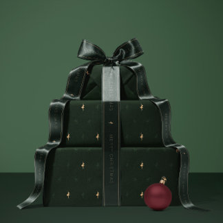 Papel de regalo de bailarina verde y reno
