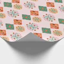 Papel de regalo de baldosas florales | Patrón de j