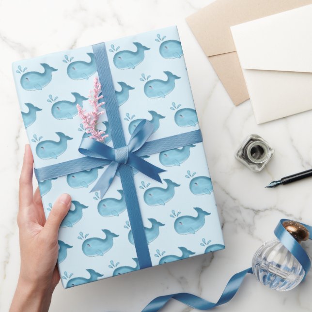 Papel de regalo de ballena bebé linda (Regalar)