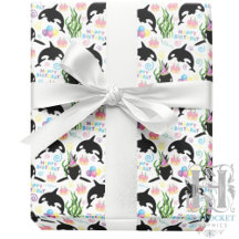 Papel de Regalo de Ballena Orca