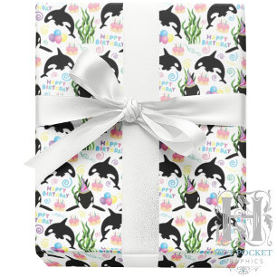 Papel de Regalo de Ballena Orca