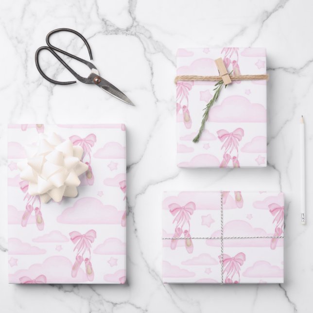 Papel de regalo de ballet, envoltura de regalo de  (Anverso)