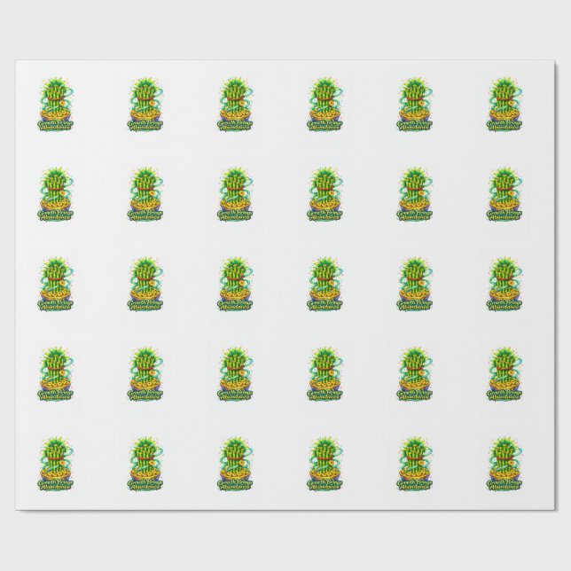 Papel de regalo de bambú afortunado Envoltura de r (Superficie plana)