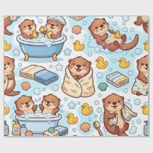 Papel de regalo de baño de burbujas de nutria Lind