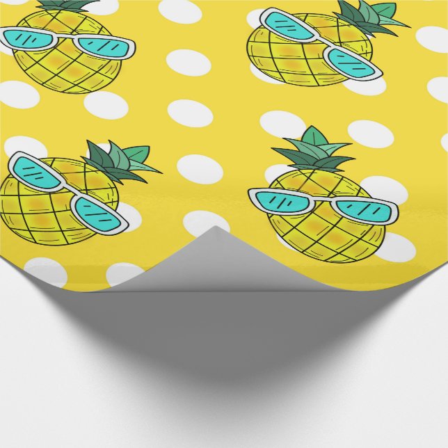Papel de regalo de baño de verano de piñas diverti (Esquina)