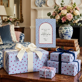 Papel de regalo de bayas en tono azul pizarra con